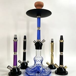Set de Shisha de Aleación de Aluminio con Acabado Espejo Esmerilado, Base de Vidrio Portátil para Bar, Salón y Viajes - Product Image 3