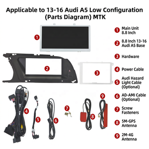 Autoradio Android avec écran tactile de 8,8 pouces pour Audi A5 2013-2016, système double, écran de navigation GPS Android Auto d'origine - Product Image 3