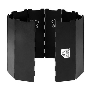 Portable Gas <b>Stove</b> Wind Deflector Large Foldable Black Plastic Outdoor Camping Windproof Cover - Product Image 2