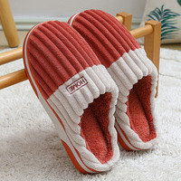 Chaussons d'intérieur en coton pour hommes, grande taille, avec massage lumineux et bout fermé