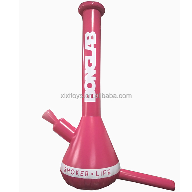 Customized Outdoor Advertising Giant 4m High Pink Inflatable Bong Replicas Digital Printing Double Stitched Built-In Fan XIXI