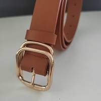 Ceinture vintage en alliage pour femme avec boucle ardillon et attache à ardillon, en PU, largeur 2,8 cm, longueur 115 cm