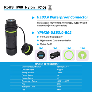 Connecteur téléphonique femelle <span class=keywords><strong>RJ11</strong></span> RJ12 6P6C avec fil, prise femelle, connecteurs étanches - Product Image 3