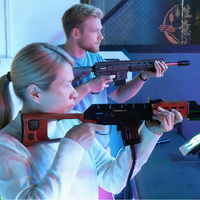 Juego de Disparos Láser con Luz LED, Pistola Láser, Juegos de Tiro al Blanco, Competición Interactiva en Equipo para Parques de Diversiones Interiores
