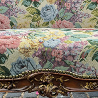 Amerikanisches Retro Massivholz Dreisitzer-Sofa-Set Französischer Vintage Wohnzimmer Stoffbezogener Geschnitzter Stuhl Landhaus-Studiostuhl