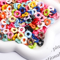 Perles rondes perforées en acrylique à dentelle ondulée, breloque pour sac, chaîne de téléphone en acrylique, bracelet, accessoires de bijoux DIY