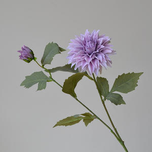 IJ042 Wholesale Realistic Handmade Artificial Dahlia <b>Flowers</b> 2 Heads Modern Style Artificial <b>Silk</b> <b>Flowers</b> Wedding Table - Product Image 2
