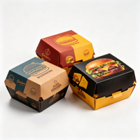 Boîte à hamburger pliable en carton blanc écologique, robuste, 2 cm, impression personnalisée, compostable, fournie par une usine chinoise