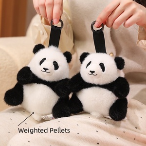 INS mignon Panda petit porte-clés mignon en peluche <span class=keywords><strong>pellets</strong></span> pondérés Panda poupée porte-clés - Product Image 4
