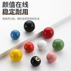 <b>Ceramic</b> Round Cabinet <b>Knobs</b> Colorful Single Hole <b>Drawer</b> Handles Minimalist Design Durable Furniture Hardware - Product Image 3