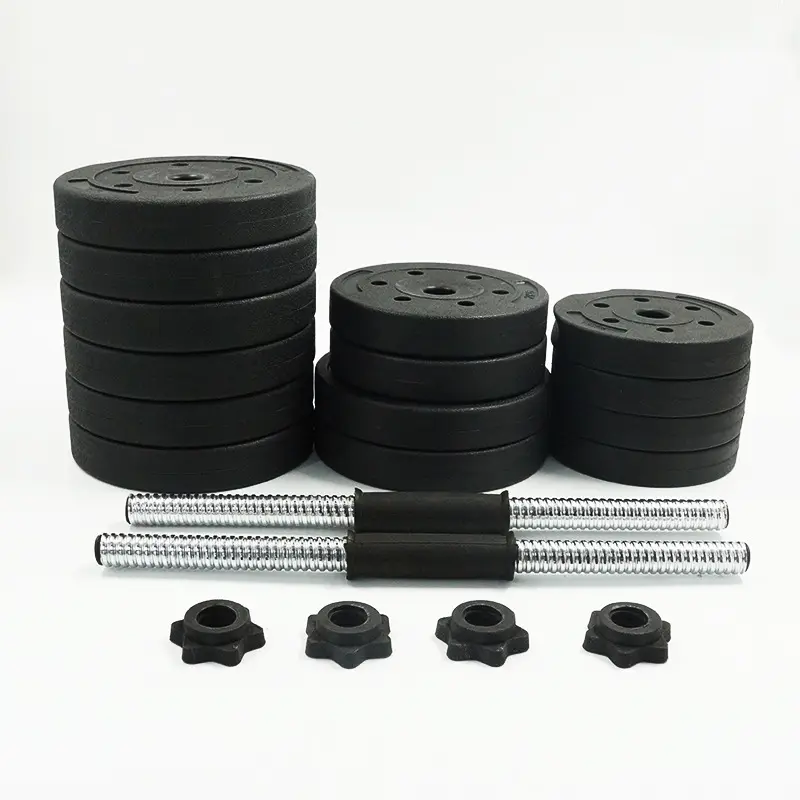 Set Dumbbell karet Gym Unisex, peralatan Fitness kepala bulat berat 5Kg