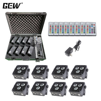 3x18W RGBWA UV Foco LED Portátil con Batería para Escenario, Control Inalámbrico DMX y por App Wifi, Mini Luces LED de Suelo Pequeñas