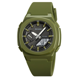 Multi-Function Men's <b>Digital</b> Analog Watch Black Silicone Strap Luminous Waterproof Outdoor Sport Chronograph Watch with <b>Calendar</b> - Product Image 3