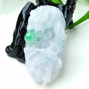 Myanmar Natural a <span class=keywords><strong>Type</strong></span> Jadeite Jade Pendant Ice-Like Floating Green Boy Meets Girl Emerald Pendant 59.42 - Product Image 5