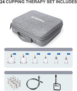 24컵 전문 진공 부항 요법 세트 핸드 펌프 히자마 컵 항류증 피로 완화 휴대용 케이스 (바디용) - Product Image 3