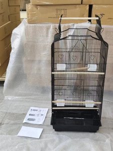 Vente en gros d'usine Cadre en métal Cage à oiseaux blanche/noire Cage à oiseaux perroquet avec bon paysage - Product Image 2