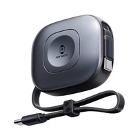 Nouveau design, câble de charge rapide rétractable USB-C vers Type-C 2 en 1 avec câble de charge sans fil pour montre, pour téléphone portable/tablette/pad