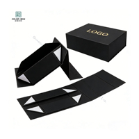 Scatola Regalo Rigida Magnetica Personalizzata in Cartone Riciclato Nero Opaco con Rivestimento UV e Stampa Logo