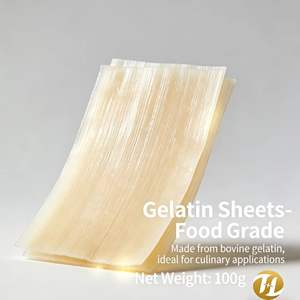 Feuilles de Gélatine Bovine de Qualité Alimentaire <span class=keywords><strong>200</strong></span> <span class=keywords><strong>Bloom</strong></span> Certifiées Halal pour la Pâtisserie et les Desserts - Product Image 3