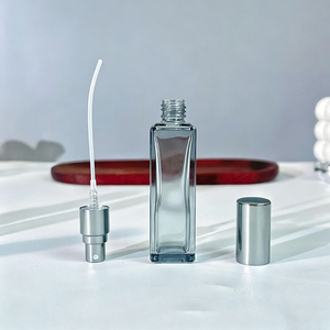 Empty Rectangle Screw 3ml 5ml <b>10ml</b> 20ml 30ml Cosmetic Packaging square Glass Perfume <b>Bottle</b> with Wood Cap - Product Image 2