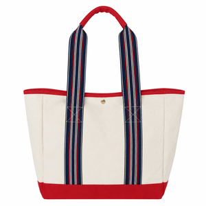 Sac à bandoulière en toile style rétro européen et américain avec fermeture éclair, poignées rayées, usage quotidien décontracté, grande capacité, garniture contrastante élégante - Product Image 6