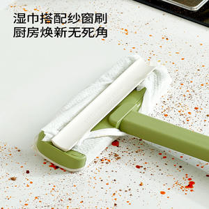 Brosse de nettoyage pour fenêtre avec support pour serviette, outil de nettoyage jetable pour les interstices des fenêtres - Product Image 2