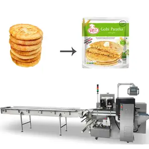 Bostar 220v, 50hz 6 Pieces Pillow Packing Machine For Lavash Bread with Video technical support