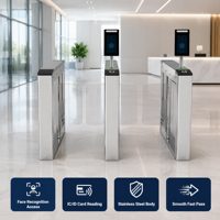 Torniquete Biométrico Automático con Reconocimiento Facial y Sistema Anti-Embutidos para Entrada de Edificios Corporativos