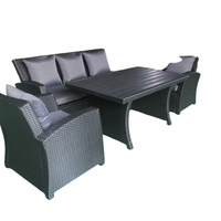 PLWICKER Langet Ensemble de salon de jardin moderne pliable 4 pièces en rotin, mobilier d'extérieur fabriqué au Vietnam, emballé en carton