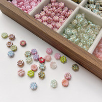 Importiertes Tschechisches Glas & Farbige Glasur Hawaiianische Blume Vintage Picasso für Lose Perlen DIY Handgemachte Ketten Schmuckzubehör