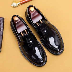 รองเท้าหนังลำลองคุณภาพสูง ปี 2026 พื้นหนา เพิ่มความสูง หัวกลม รองเท้าหนังแท้สำหรับผู้ชาย รองเท้าทางการและรองเท้าอ็อกซ์ฟอร์ด - Product Image 4