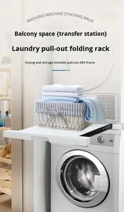 Kit de superposition universel pour lave-linge et sèche-linge, <span class=keywords><strong>hauteur</strong></span> réglable (24-29 pouces), base de suspension pour <span class=keywords><strong>machine</strong></span> <span class=keywords><strong>à</strong></span> <span class=keywords><strong>laver</strong></span>, pour usage hôtelier, en aluminium - Product Image 2