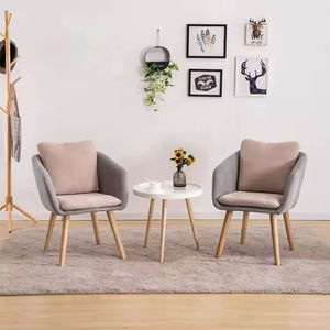 <span class=keywords><strong>Fauteuil</strong></span> en tissu velours de style nordique moderne avec pieds en <span class=keywords><strong>bois</strong></span> pour chambre à coucher, bureau à domicile, salon, salle à manger, restaurant - Product Image 3