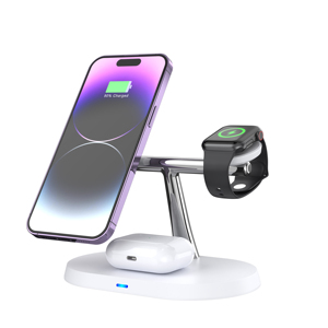 Caricatore wireless veloce per scrivania e auto, stazione di ricarica magnetica 3 in 1 con scatola di ricarica per smartwatch e supporto per telefono - Product Image 2