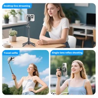 Perche à selfie magnétique avec trépied rotatif à 360°, support télescopique portable anti-tremblement pour téléphone portable, installation facile pour le direct