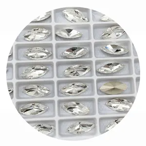 high refractive degree point back original clear navette k9 crystal shapes rhinestones for nail decorations