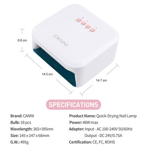 CANNI <span class=keywords><strong>Lampe</strong></span> à Ongles <span class=keywords><strong>UV</strong></span> <span class=keywords><strong>LED</strong></span> 48W, Séchoir à Ongles <span class=keywords><strong>LED</strong></span> <span class=keywords><strong>pour</strong></span> Salon et Domicile, Durcissement de Tous les <span class=keywords><strong>Vernis</strong></span> Gels, Équipement Professionnel - Product Image 6