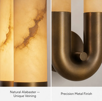 Applique Murale Moderne en Albâtre, Lampe Murale LED en Cuivre, Style Minimaliste et Luxueux, Idéale pour Salon, Chambre et Hôtel