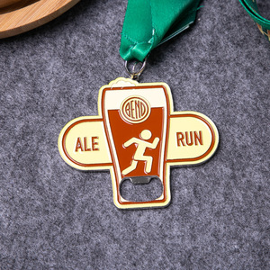 Medalla de Maratón de Metal Personalizada, Destapador de Botellas con Grabado, Regalo Duradero para Eventos - Product Image 1