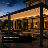 Pergola Motorizzata Intelligente RKOVE Serie C RK-C3 in Alluminio per Grandi Ville e Spazi Esterni