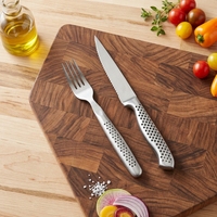 Ensemble de couteau et fourchette à steak professionnels de qualité supérieure en acier inoxydable avec manche en bois, écologique