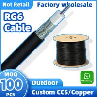 Câble coaxial de télévision 75 ohms RG6U pour CCTV / CCAV / Antenne / Satellite, MOQ 100 rouleaux, prix de gros