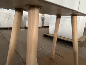 Table de toilette moderne en bois MDF blanc simple à assembler, équipée <span class=keywords><strong>d</strong></span>'un <span class=keywords><strong>miroir</strong></span> LED et de rangement, ensemble de meubles de chambre à coucher - Product Image 6