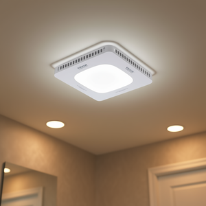 Ventilateur d'extraction de salle de bain Vevor 130 CFM avec lumière LED, 1,5 Sones, moteur AC silencieux, montage au plafond, blanc - Product Image 2