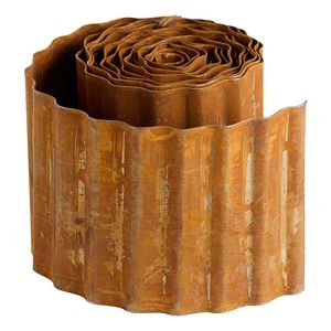 Corten Steel Lawn Edging 10m Rounded Top 10m <b>Folding</b> Lawn Edging DIY Lawn Edging Fence for Orchards Flower <b>Bed</b> Edging - Product Image 4