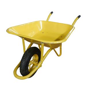 Brouette robuste en métal WB6400 avec une capacité de 65 L, roues pneumatiques, poignée en acier pour les constructeurs et la construction - Product Image 1