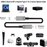 AOC 10Gbps 5m 10m 15M PD 60W Carga rápida 4K @ 60Hz Video 3,2 Gen2 USB Tipo C a Tipo C Cable óptico activo para enlace de cámara