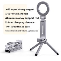 Support de tablette et téléphone rotatif à 360 degrés pour voyage, pliable, avec clip magnétique, fixation pour lit, avion, train, compatible avec les rails