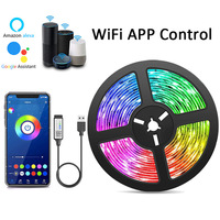 Bandes lumineuses Bluetooth RVB avec contrôle par induction de la musique WiFi Bande LED colorée pour fond de salle informatique