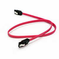 Cable SATA 3.0 Rojo, Doble SATA de 7 Pines, Conector Recto Hembra a Hembra, Cable ATA de 6 Gbps para Disco Duro con Bloqueo